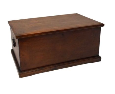 Mahogany or fruitwood trunk, 49.5cm x 104cm approx. 