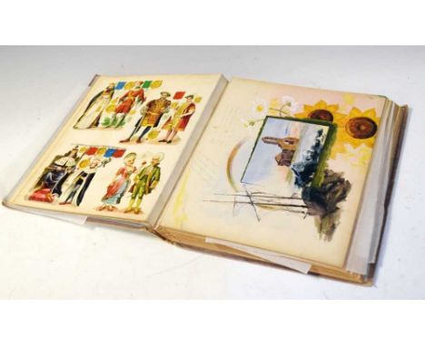 Late 19th century 'Royal Album' scrap book, the cover stamped and gilded with a portrait of Princess Alexandra.