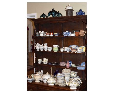 Extensive collection of ceramics, to include: Victorian part tea service, Wedgwood teawares, jelly moulds, Poole dolphins, Wh