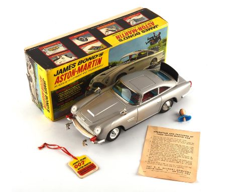 James Bond 007  Goldfinger (1964) & Thunderball (1965) Gilbert Toys No. 16701 James Bonds Aston Martin, Japanese tinplate mod
