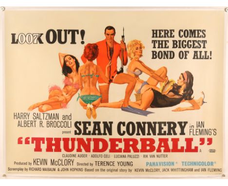 James Bond 007 - Thunderball (1965) - British Quad film poster, starring Sean Connery, artwork by Robert McGinnis, United Art