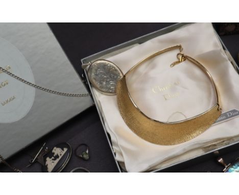 A Christian Dior necklet together with a large quantity of assorted costume jewellery including cufflinks, bracelets, earring