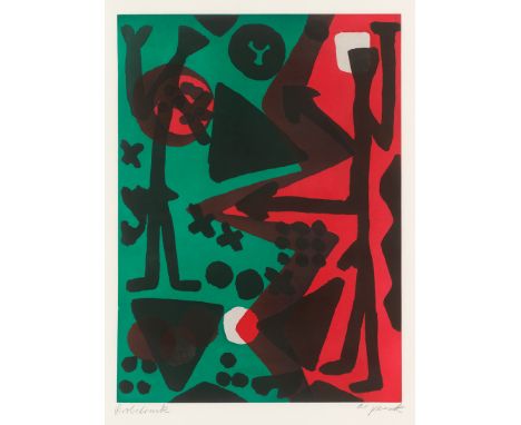   Penck, A. R.: Wir  Wir  Farbaquatinta auf Velin. 1990/91.  90 x 65,5 cm (107 x 76,5 cm).  Signiert "ar penck" und bezeichne