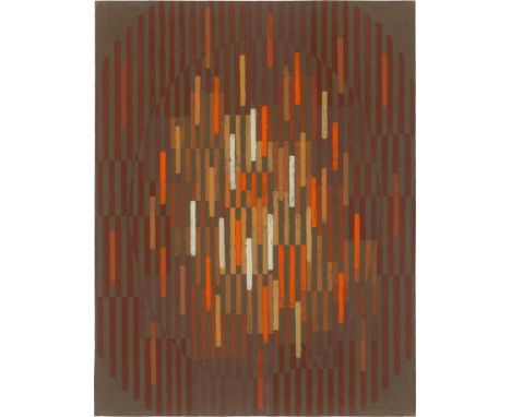   Fleischmann, Adolf: Geometrische Komposition  Geometrische Komposition  Farbige Pastellkreiden auf braungrauem Velin. 1957.