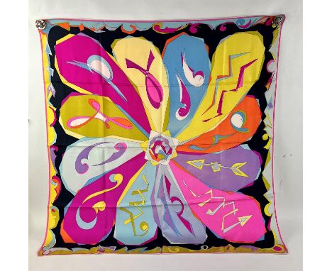 EMILIO PUCCI vintage silk scarf in bright coloursCondition Report:  Good condition with light marks