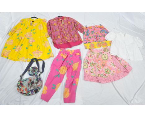 OILILY  A collection of Summer girls/ladieswear to include a cotton gingham and floral wrap skirt (Medium) * Floral cotton sh