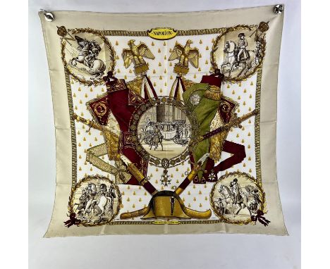 HERMES scarf Napoleon in gold colourwayCondition Report:  Good condition with light marks