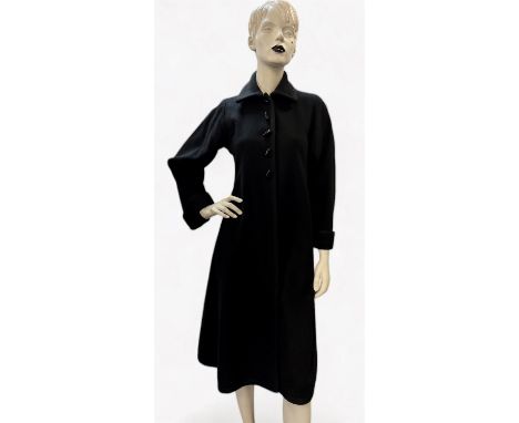YVES SAINT LAURENT Rive Gauche 1960s ladies black wool swing coat UK10Condition Report:  Good condition with very light weevi