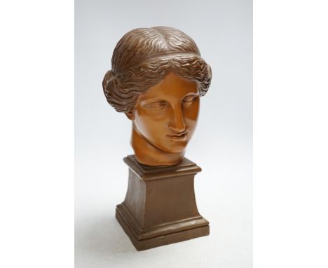 A Goldscheider terracotta bust of the Venus de Milo, 29cm high