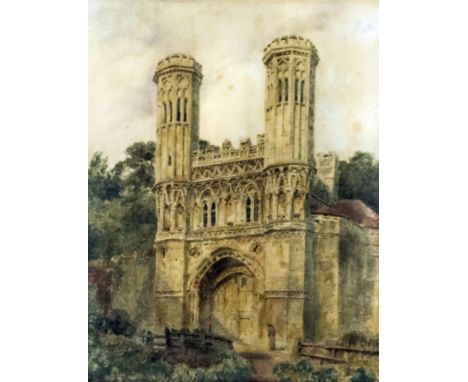 Peter De Wint (1784-1849) - Watercolour - "St Augustine's Gate, Canterbury", 17.75ins x 13.75ins, framed and glazed Provenanc