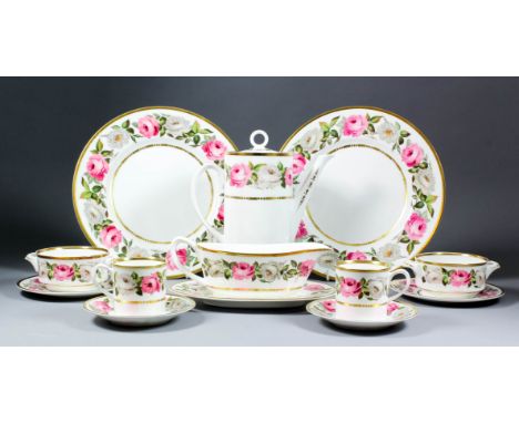 A Royal Worcester bone china "Royal Garden" pattern part dinner and coffee service (sixty-five pieces)