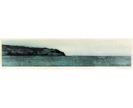 ***John Knapp-Fisher (1931-2015) - Limited edition print - Seascape with low horizon, 4.75ins x 21ins, No.129 of edition of 8