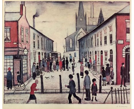 ARR Laurence Stephen Lowry (1887-1976) - Limited edition coloured lithograph - "The Fever Van", 16.25ins x 20ins, signed outs