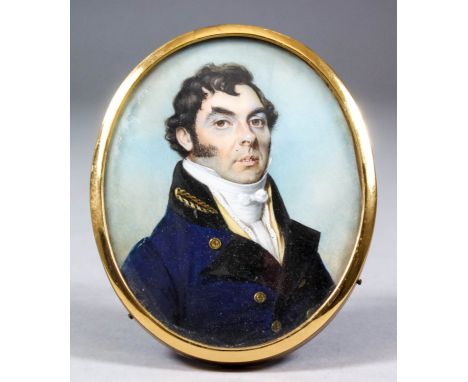 Walter Stephens Lethbridge (1771-1831) - Miniature shoulder length portrait of a gentleman wearing court dress, on ivory, car