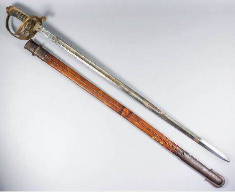 An 1897 pattern Infantry Officer's sword, by Hobson &amp; Sons, London, Serial No. 99349, the 33ins bright steel blade etched