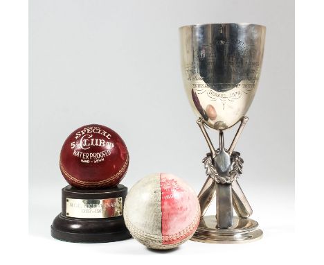 A Victorian silver prize cup, the plain bowl inscribed "Presented to Robert Daws Esqr. by the Supporters and Players of the R