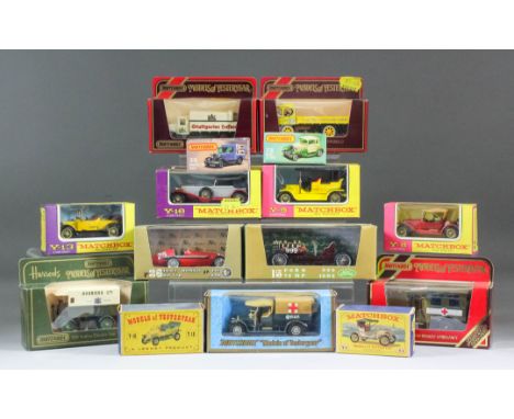 A mixed collection of diecast model vehicles, mostly Matchbox models of yesteryear, including - a 1913 Mercer Raceabout No.Y-