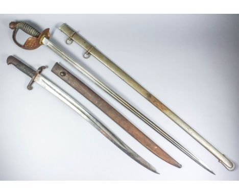 An 1889 pattern German Officer's sword made for the Chinese market, the 32ins double fullered bright steel blade with makers 