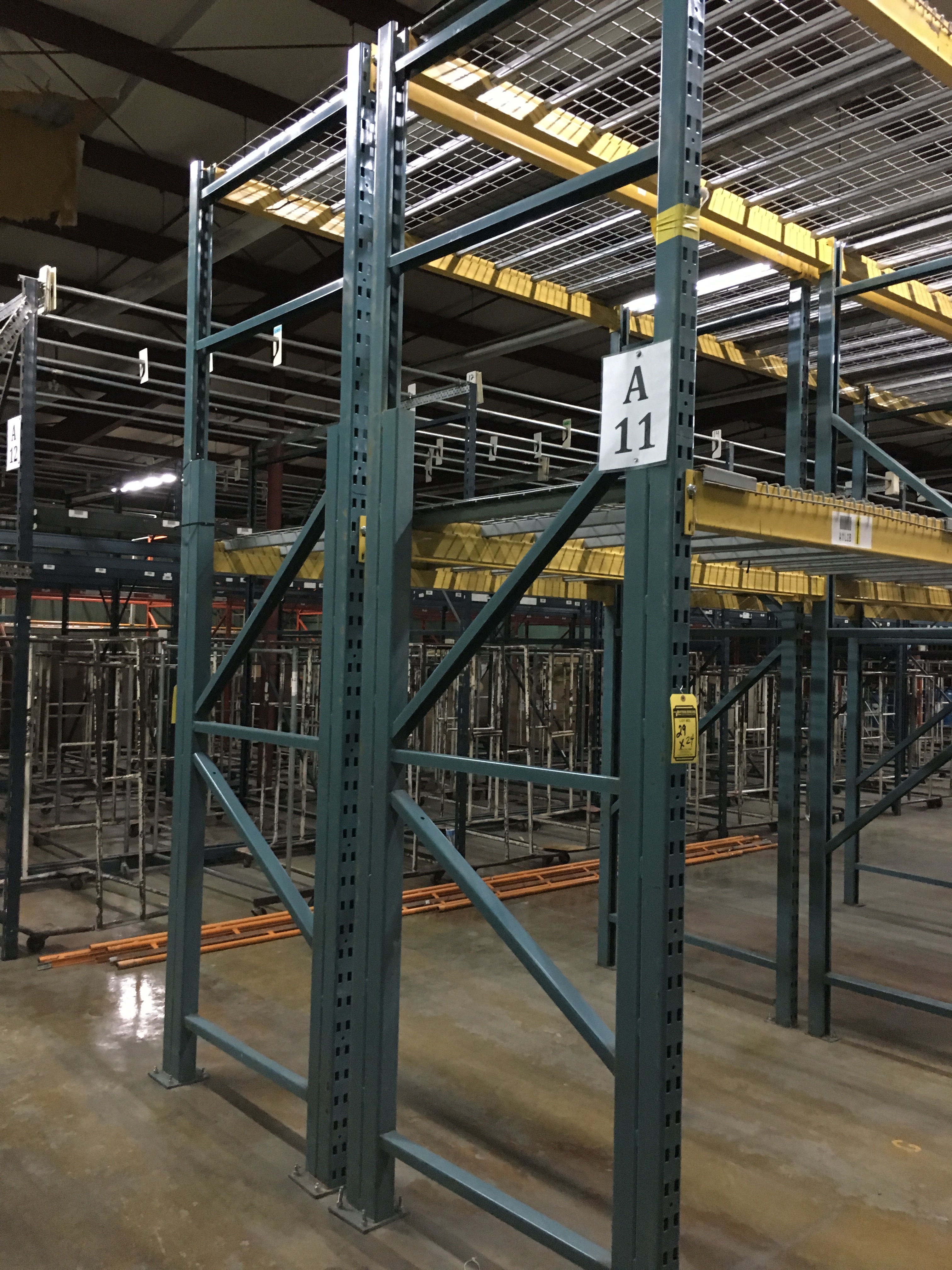 (24) SECTIONS OF UNARCO PALLET RACKING; CONSISTING OF (26) 144'' TALL X