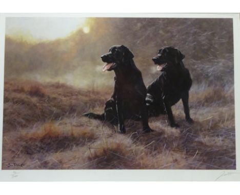 Pair of Labrador's, limited edition colour print no.94/300 after John Trickett (British 1953-) signed and numbered in pencil 