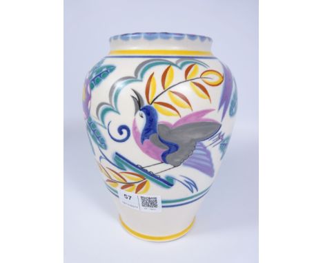 Early Poole Carte Stabler Adams vase, by Ruth Pavely c1920's, H18.5cm    Condition Report   Click here for further images, co
