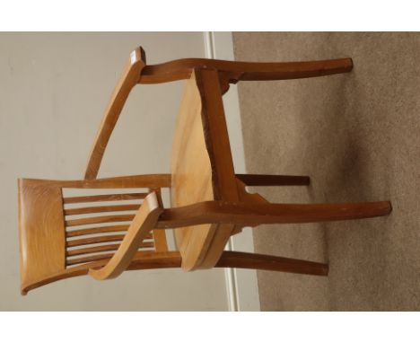 Early 20th century style light elm armchair   Condition Report   Click here for further images, condition, auction times & de