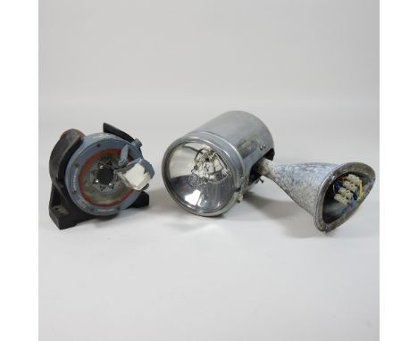 A Jabsco model 31025 boat search light, together with a Henry Brown and Sons compass
