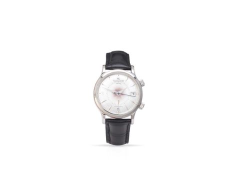 Y Jaeger-leCoultre: an alarm wristwatch Master Control model 141.8.97, stainless steel case, automatic movement, round silver
