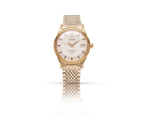 Omega: a gold wristwatch Automatic Constellation Chronometer model 149.02, early 1960s, case marked 18K 750, signed Omega cal