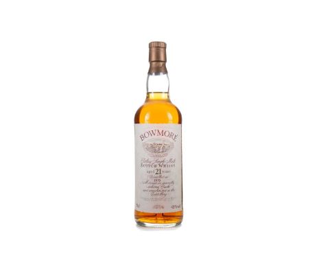 BOWMORE 1970 21 YEAR OLDSingle malt.Sat on the picturesque shore of Loch Indaal, Bowmore is a distillery steeped in mythology