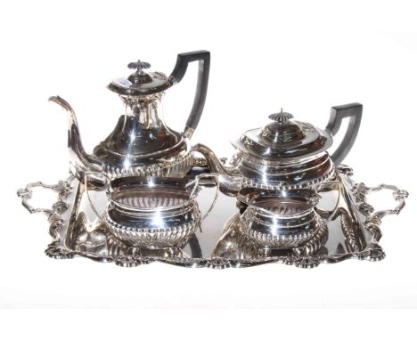 EPNS four piece tea service and tray (5).