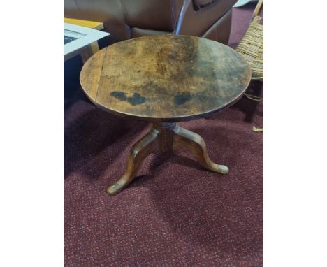 Oak Tripod Side Table D 500mm H 450mm