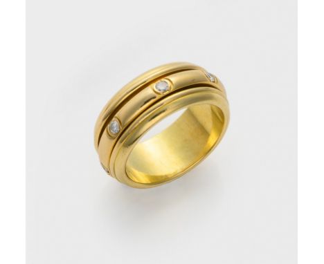 Piaget Brillant-Bandring-"Possession" von 1990Gelbgold, gest. 750. Sog. Ring im Ring, umlaufend besetzt mit 7 Brillanten von 