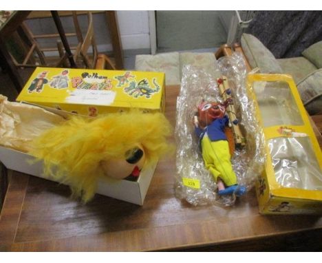 Two Pelham puppets to include Tufty and a hand puppet Doogle, both boxed 