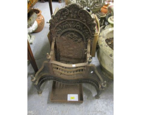 A Victorian fire grate with fire back, 29" h x 24 1/2" w 