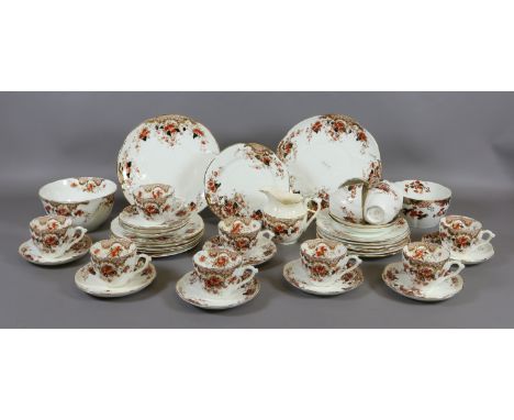 A C19th part tea service to include cream jug, side plates, tea cups and saucers etc.