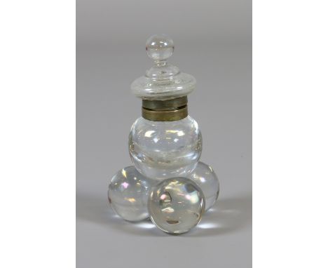 A Harrach glass 'soap bubbles' inkwell.