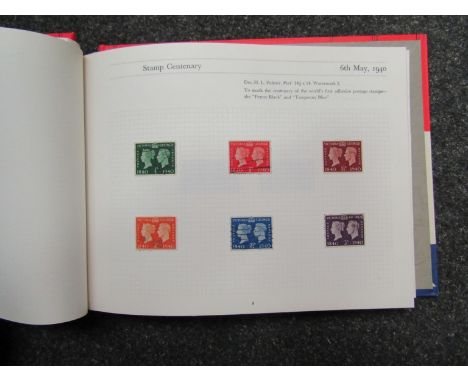 Great Britain stamp album, a stock book of Tavalu specimen stamp issues and an old stock book of Commonwealth stamps