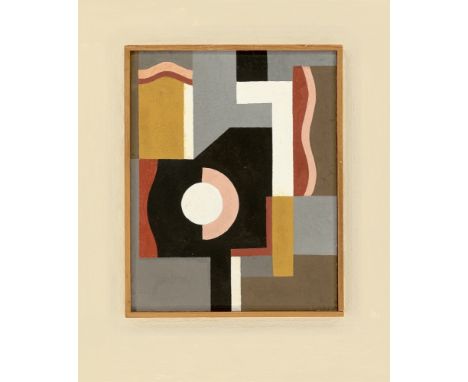 (See English version below)Rudolf Jahns (Wolfenbüttel 1896 – 1983 Holzminden). „Komposition R 3 a“. 1924Tempera auf Pappe auf