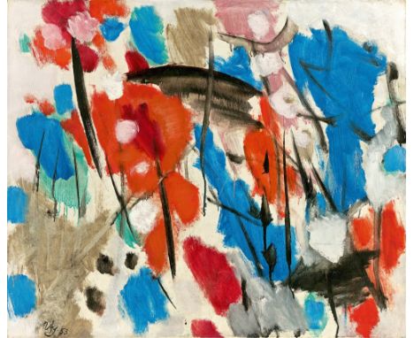 (See English version below)Ernst Wilhelm Nay (Berlin 1902 – 1968 Köln). „In Blau und Rosa“. 1953Öl auf Leinwand.  60&nbsp;×&n