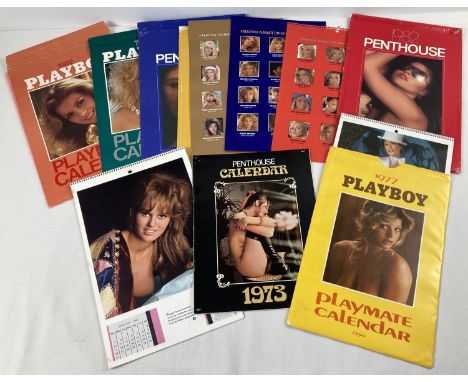 4 vintage adult erotic colour photographic calendars together with a collection of empty calendar envelopes &amp; back pages.