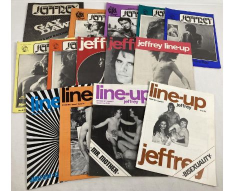 14 consecutive issues of early 1970's adult erotic magazine Jeffrey, to include First issue from 1972. 