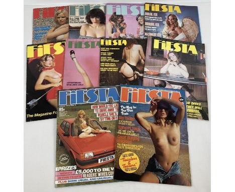10 assorted vintage issues of Fiesta, adult erotic magazine. 