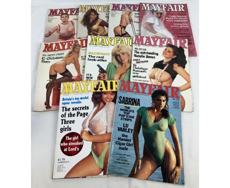 10 assorted vintage issues of Paul Raymond's Mayfair, adult erotic magazine. From volumes 19 through to 25. 