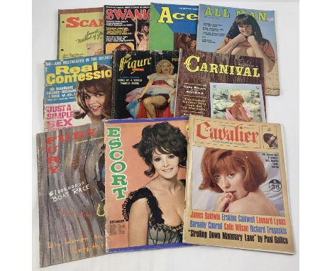 A collection of 10 assorted vintage 1960's &amp; early 70's Mens magazines. To include: Scamp, Swank, Ace, Escort, Carnival, 
