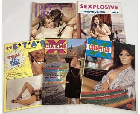 5 early issues of vintage adult erotic magazines. 3 volume 1 number 2 issues: TV Stars - 1983 American adult magazine, Sexplo