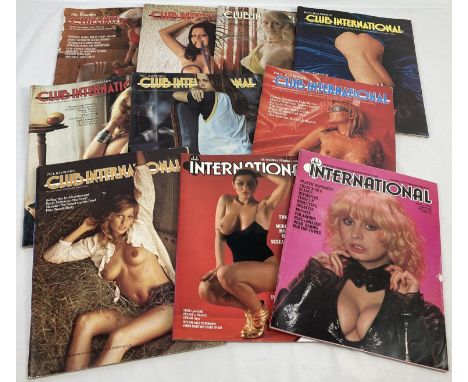 10 assorted vintage issues of Club International, adult erotic magazine. From Volumes 2 through to 7. 