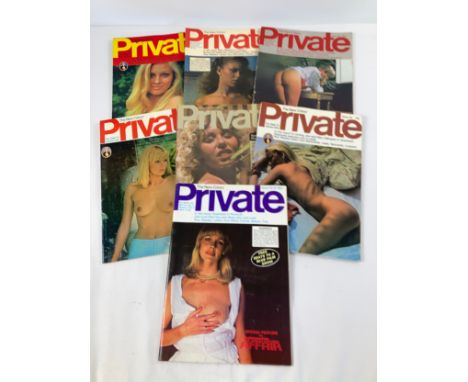 7 vintage issues of Private, adult erotic magazine. All in good condition for age. 