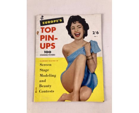 Europe's Top Pin-Ups No. 1, vintage mid century glamour magazine. Some rusting to staples but otherwise in very good conditio