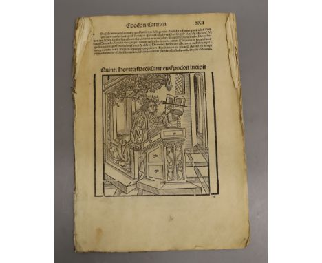 VERGILIUS MARO, Publius (70-19 BC), Opera, Lyon, Crespin, 1529, an incomplete copy, starting at p. XIV, first 9 and last 19 l